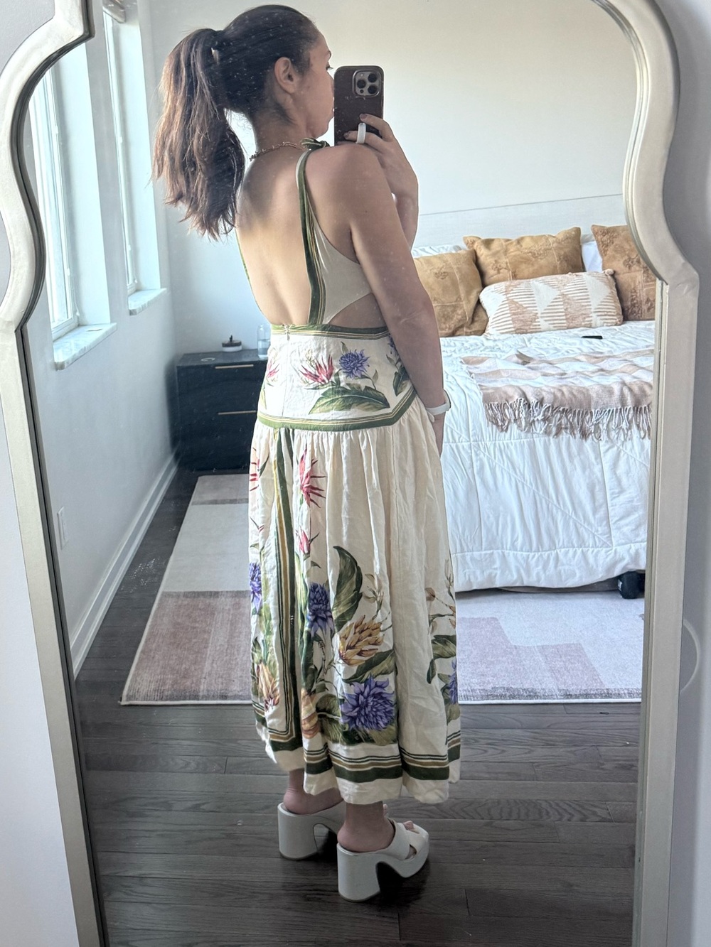Farm Rio Tropical Scarf Sand Midi Dress - Picture 6 of 10